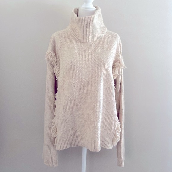 WoolRich oatmeal shaggy rug turtleneck sweater - Picture 1 of 7